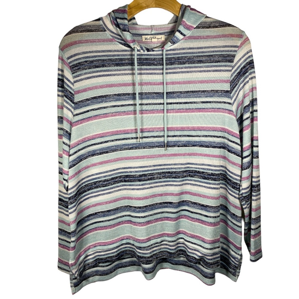 WALLFLOWER Striped Lightweight Polyblend Hoodie